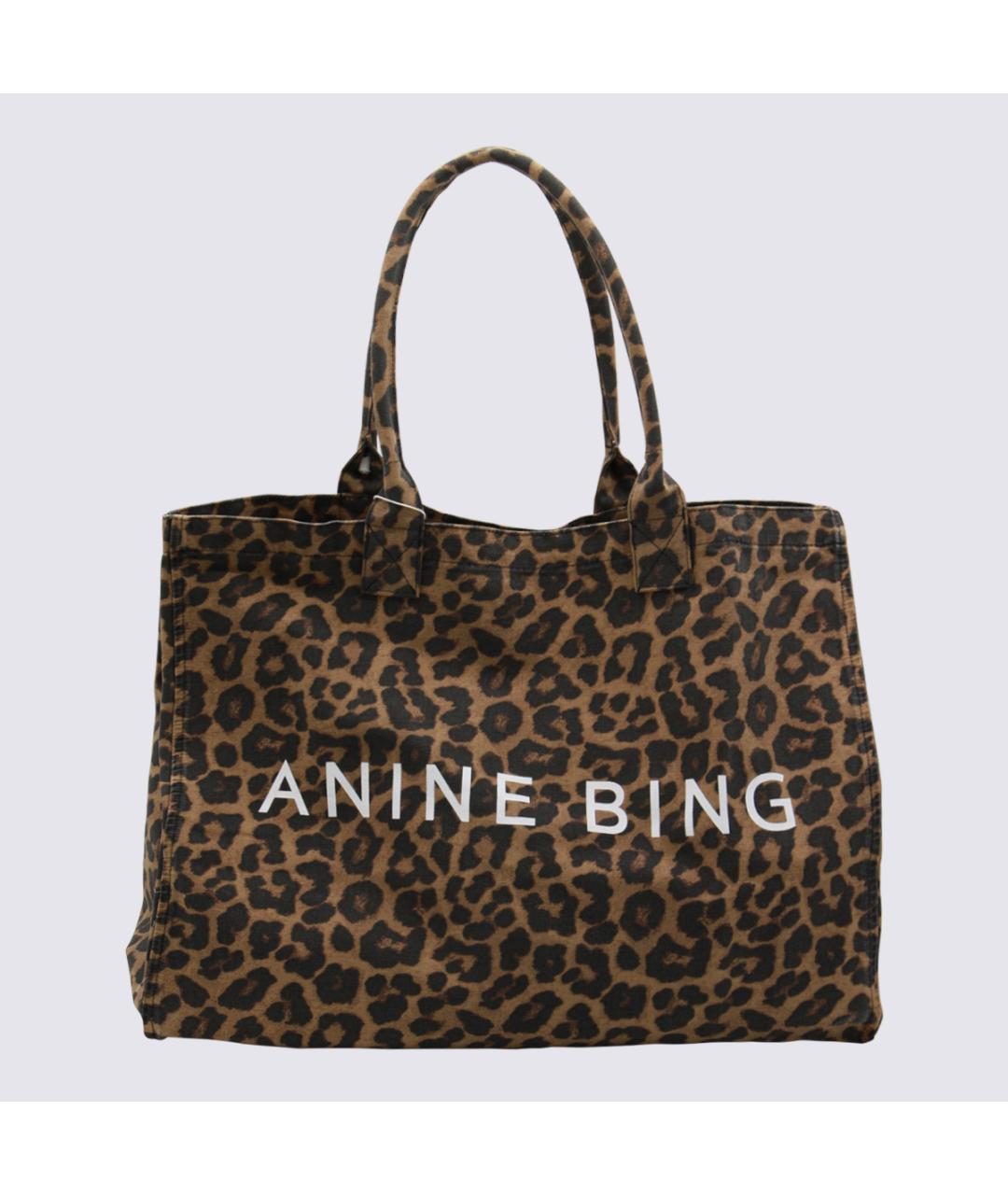 ANINE BING Коричневая хлопковая сумка тоут, фото 5