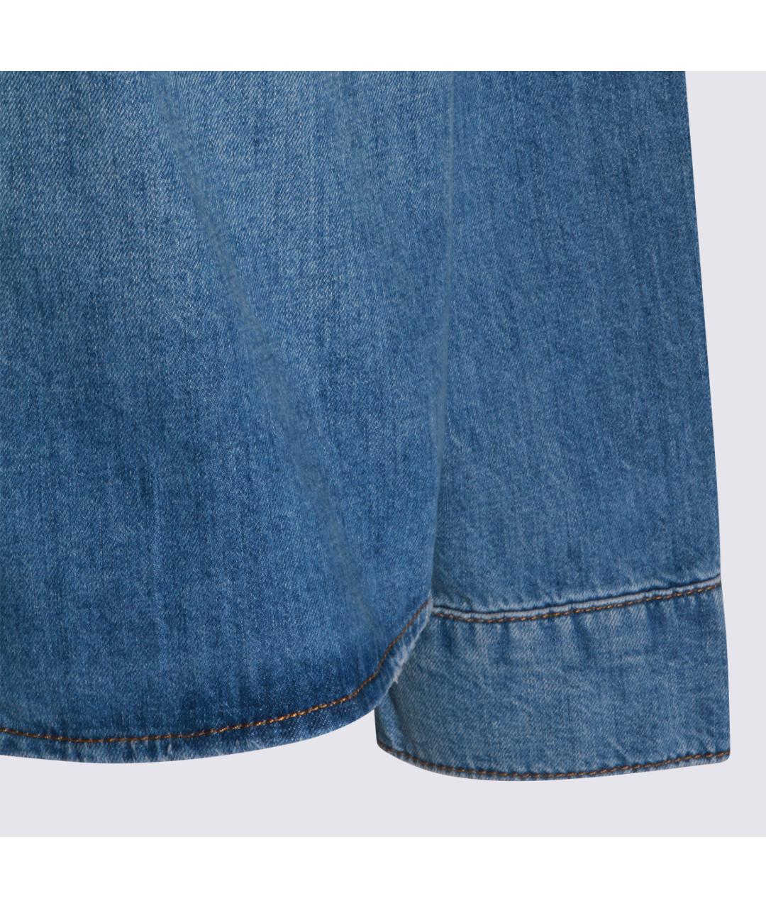 ANINE BING Синяя хлопковая рубашка, фото 4