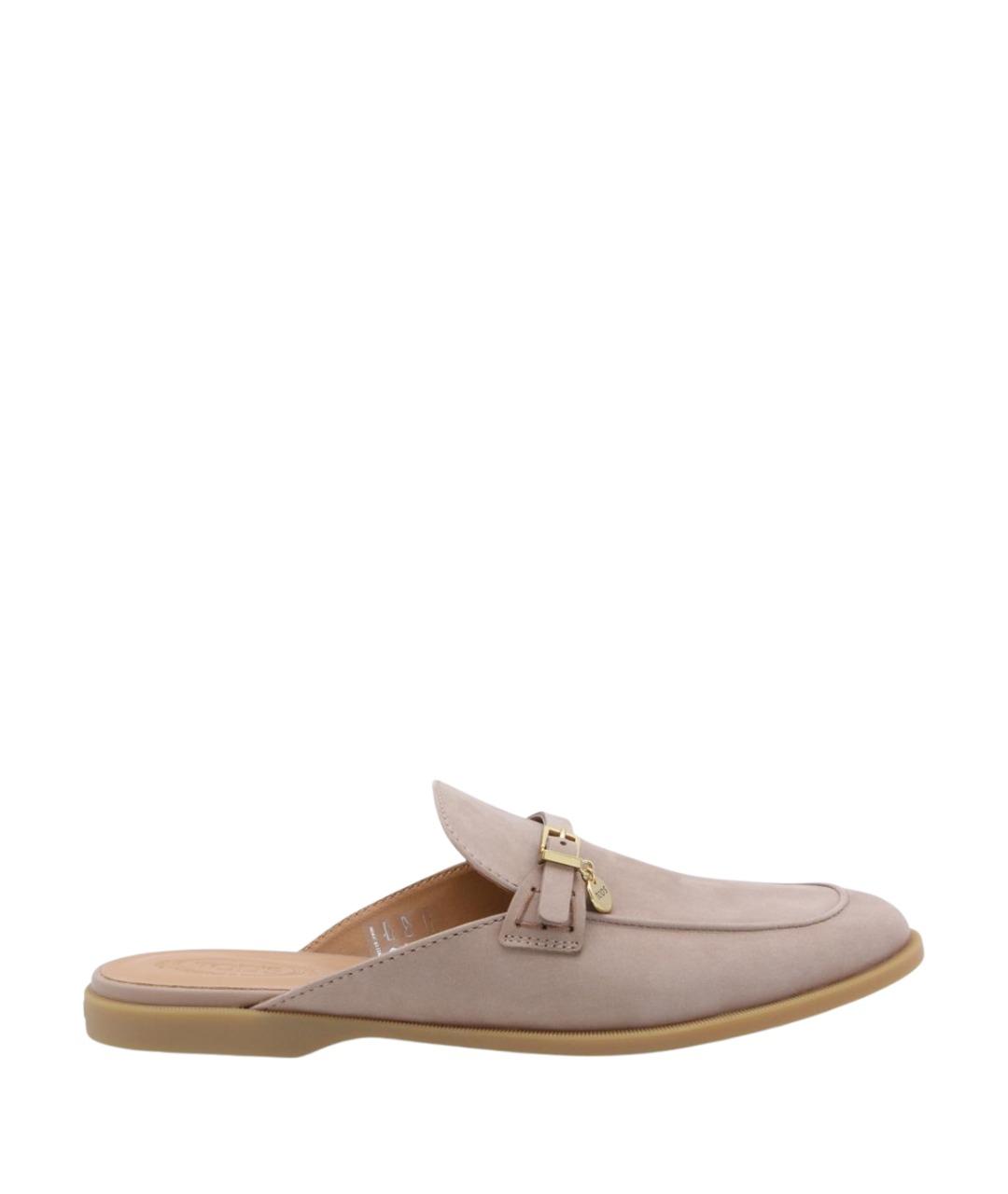 TOD'S Бежевые замшевые мюли, фото 1