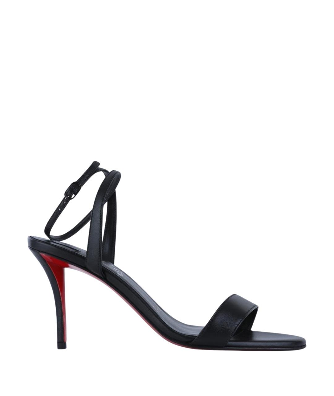 CHRISTIAN LOUBOUTIN Черные кожаные босоножки, фото 1