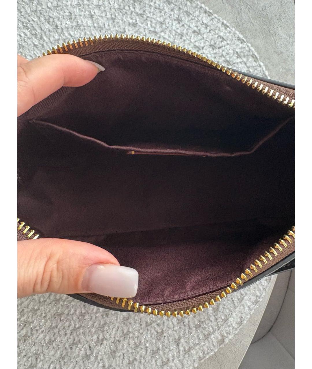 COACH Коричневая кожаная сумка с короткими ручками, фото 4