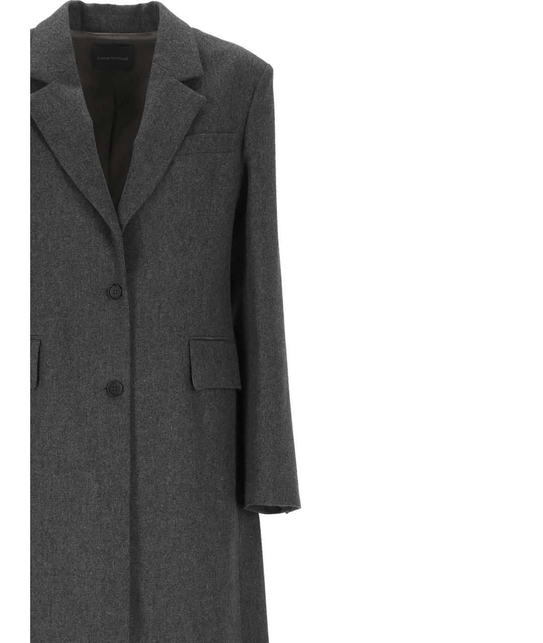 LORENA ANTONIAZZI Серое шерстяное пальто, фото 2