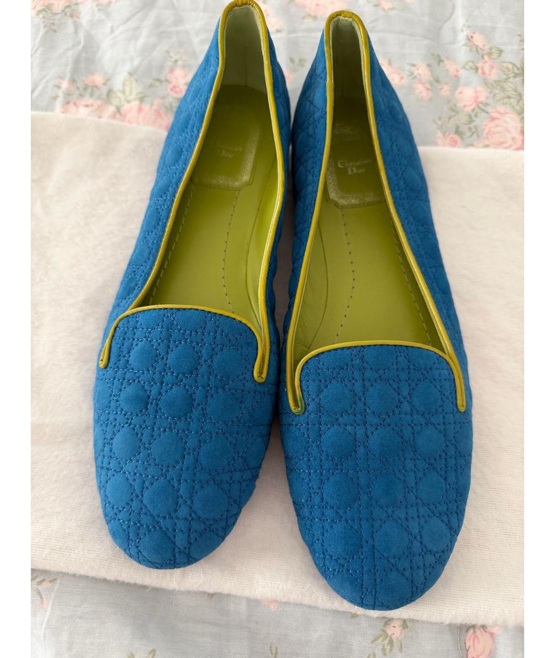 CHRISTIAN DIOR Синие замшевые балетки, фото 2