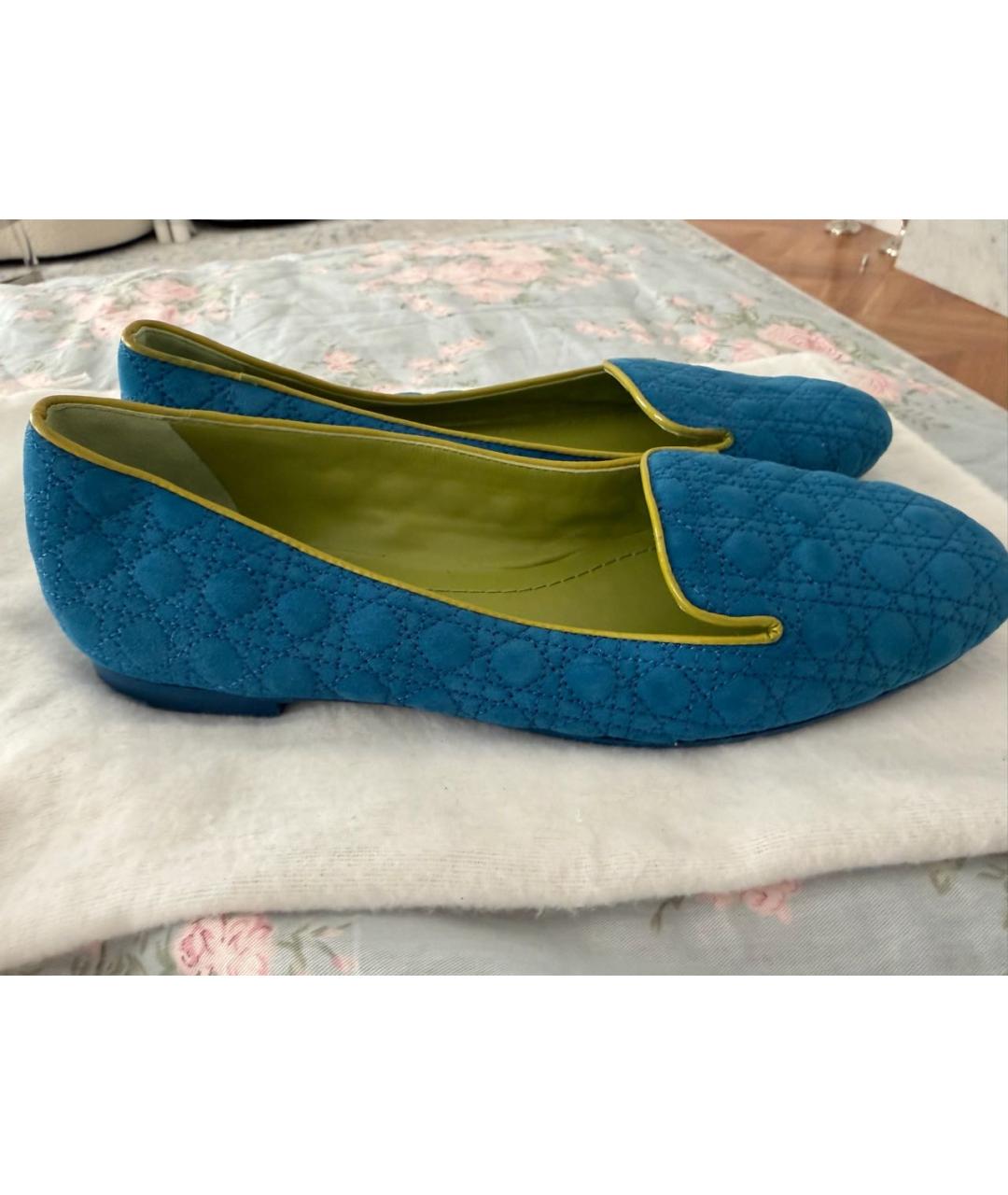 CHRISTIAN DIOR Синие замшевые балетки, фото 4