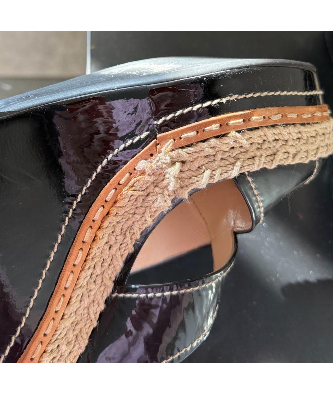 PRADA Черные эспадрильи из лакированной кожи, фото 7