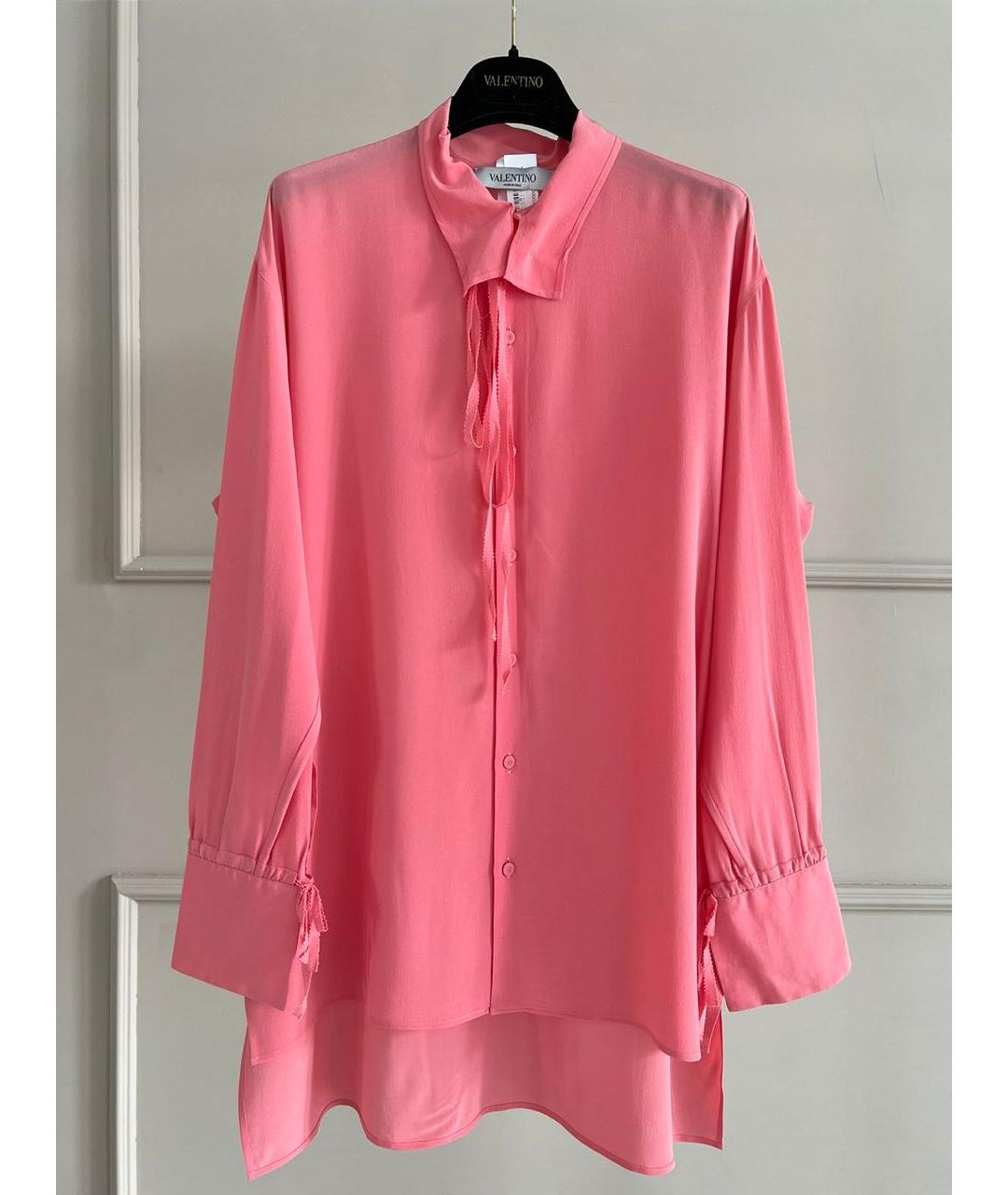 VALENTINO Розовая шелковая рубашка, фото 8
