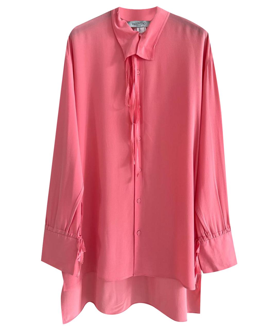 VALENTINO Розовая шелковая рубашка, фото 1