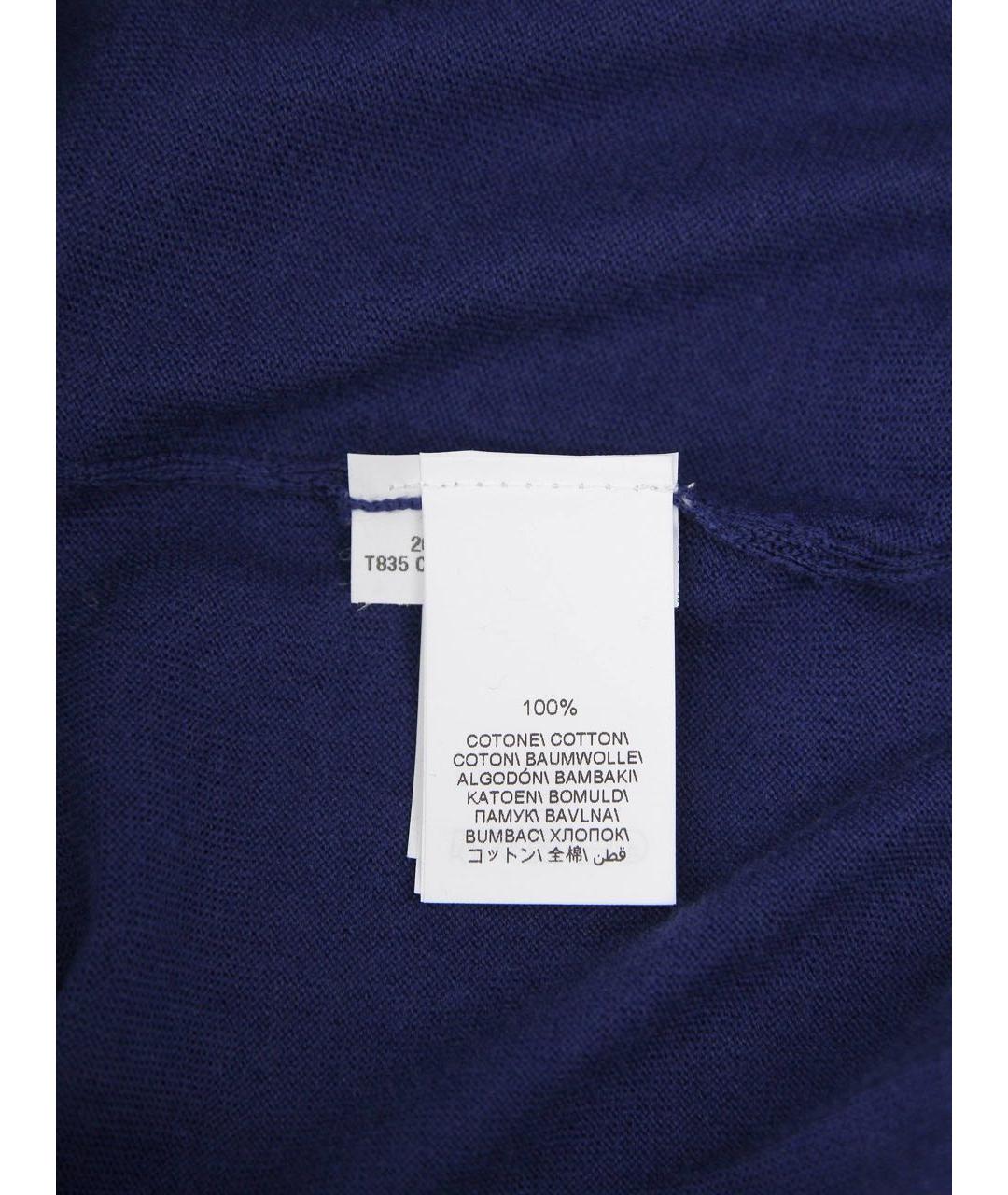 BRUNELLO CUCINELLI Синее хлопковое поло с коротким рукавом, фото 8