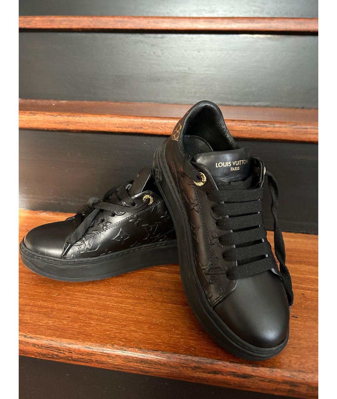 LOUIS VUITTON Черные кожаные кеды, фото 2