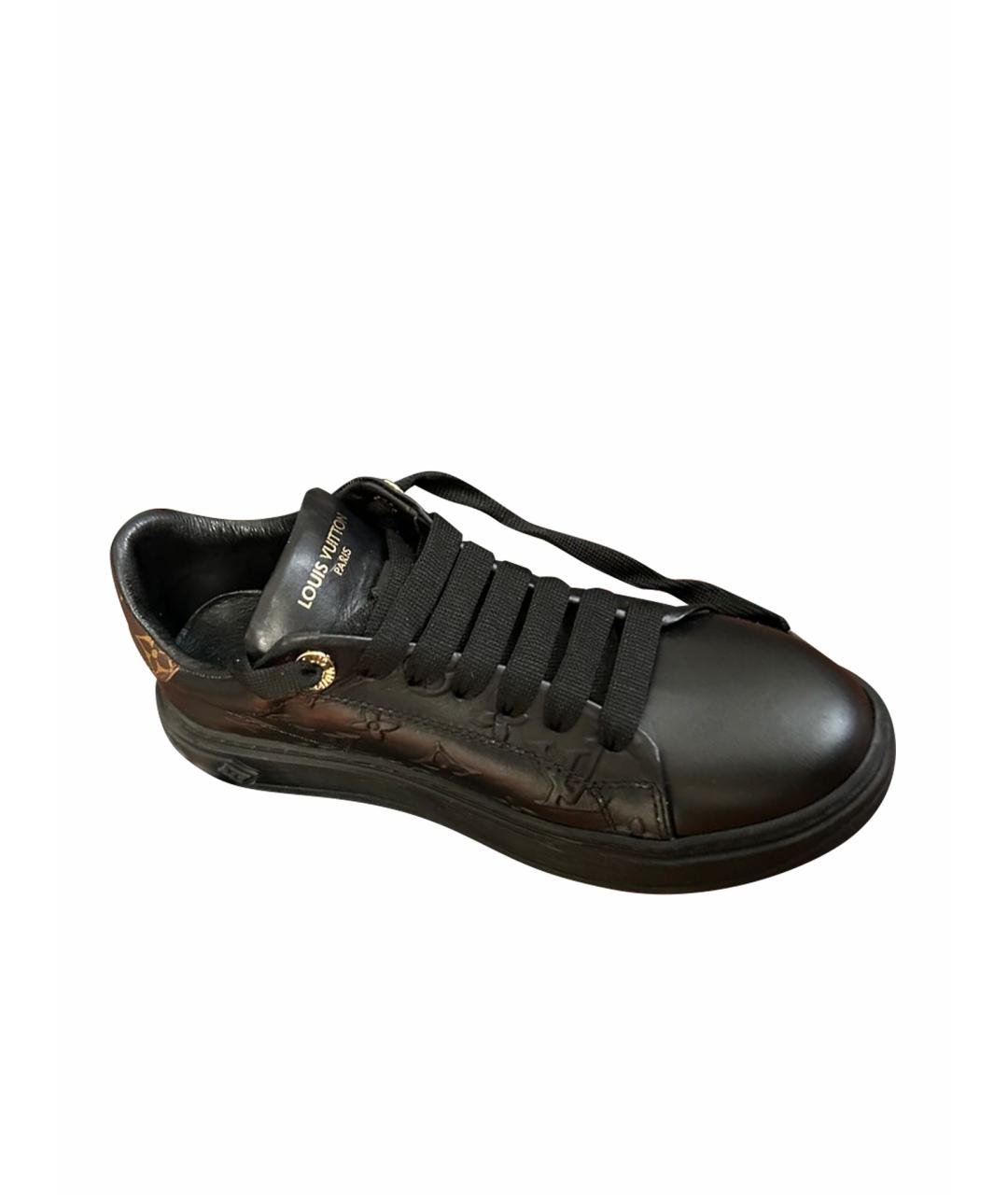 LOUIS VUITTON Черные кожаные кеды, фото 5