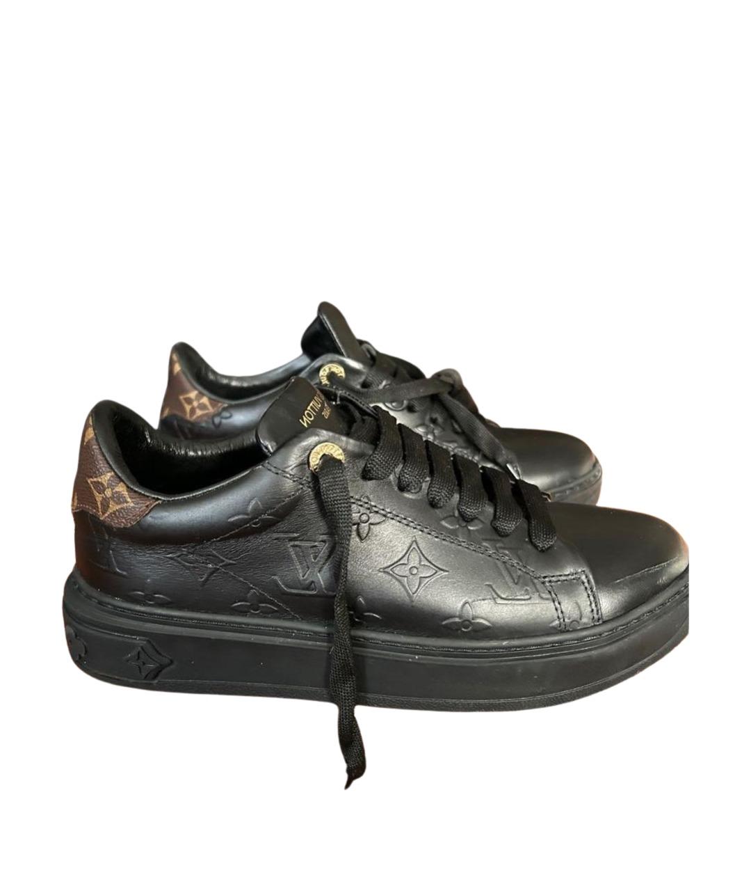 LOUIS VUITTON Черные кожаные кеды, фото 4