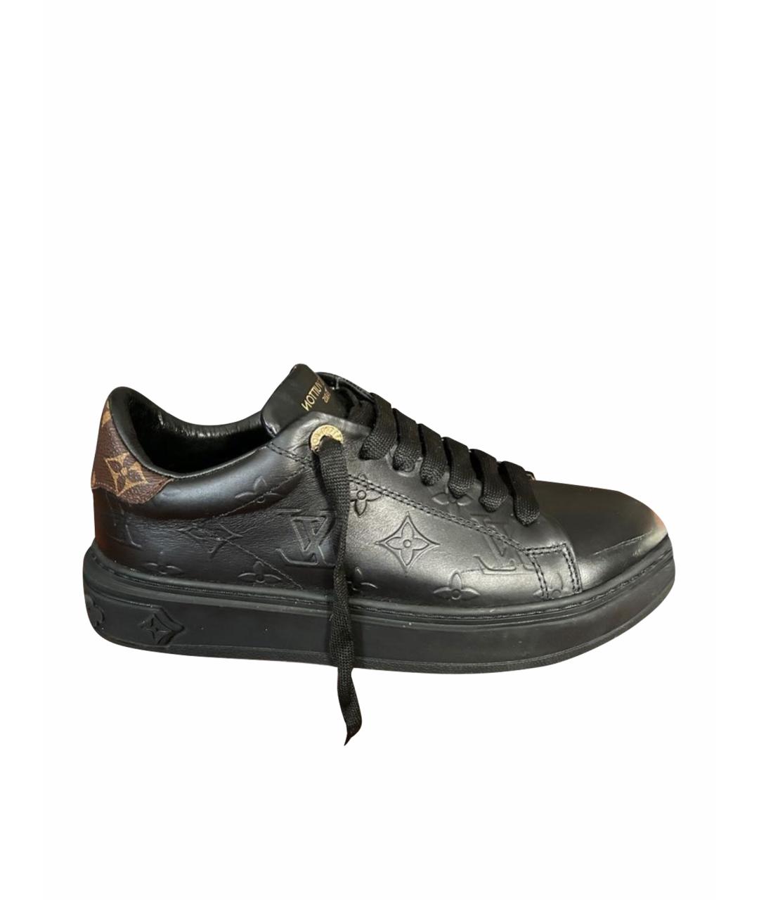 LOUIS VUITTON Черные кожаные кеды, фото 1