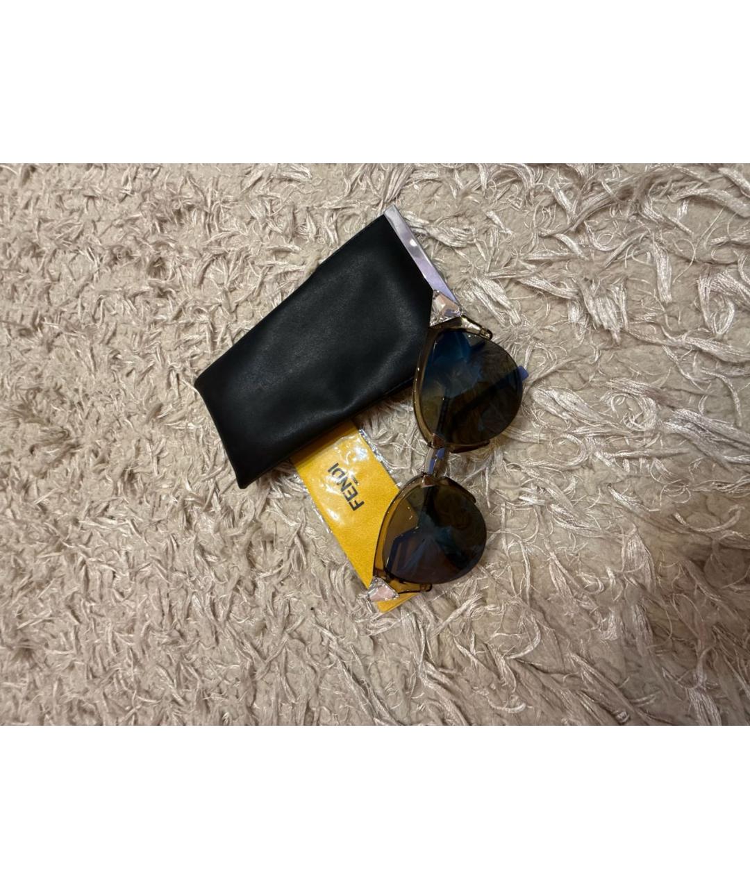 FENDI Голубые пластиковые солнцезащитные очки, фото 4