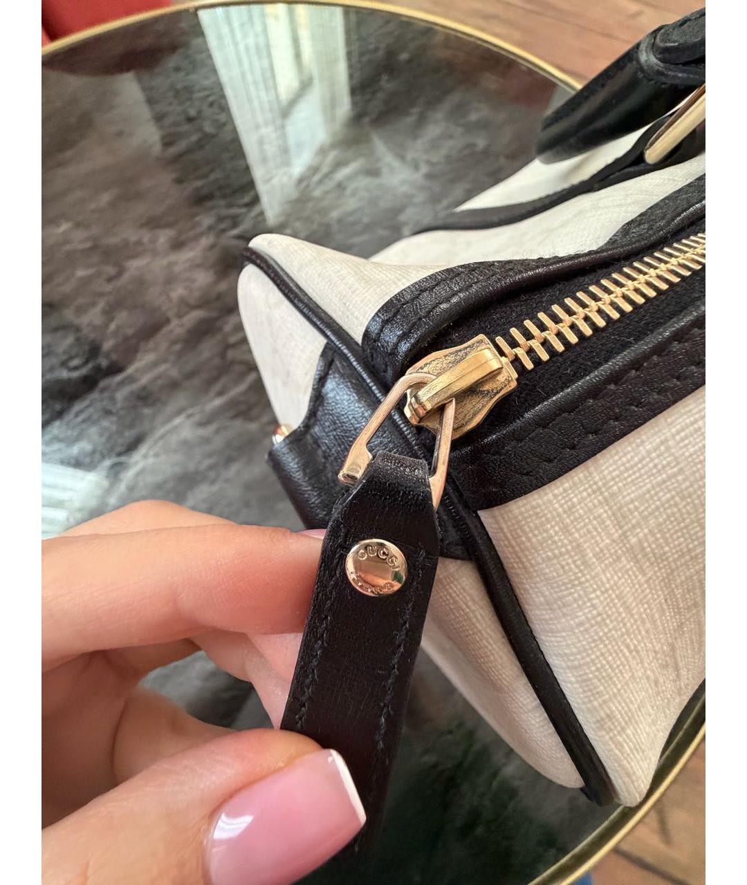 GUCCI Белая кожаная сумка с короткими ручками, фото 6