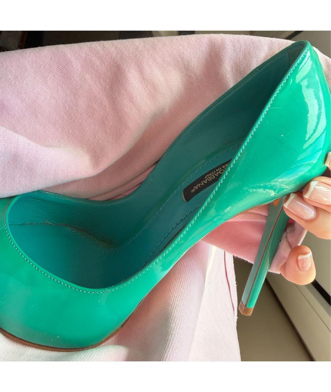 DOLCE&GABBANA Бирюзовые туфли, фото 4