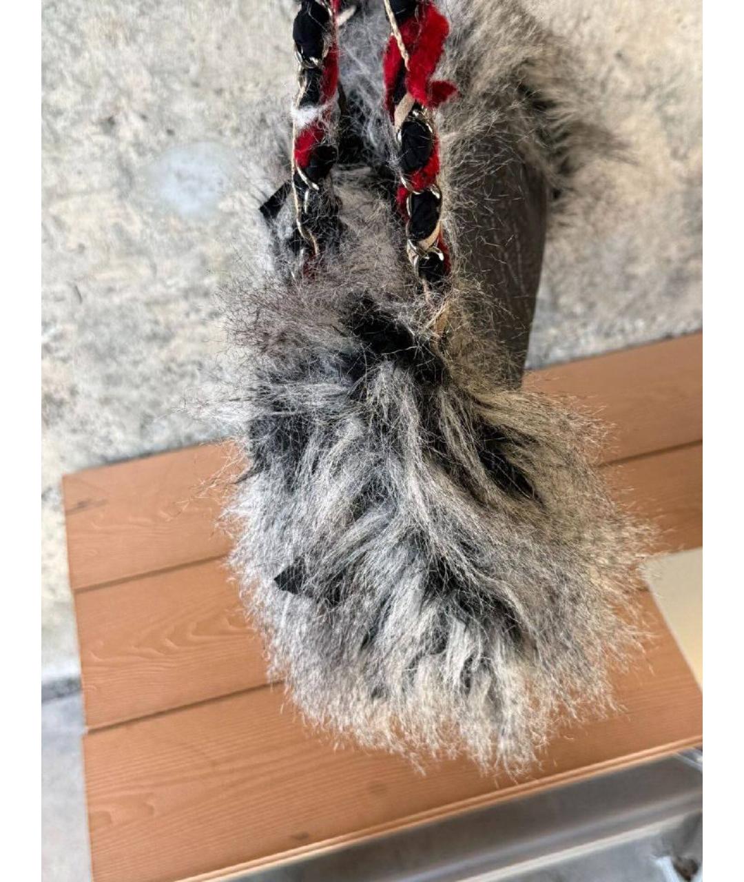 CHANEL Серая твидовая сумка тоут, фото 4