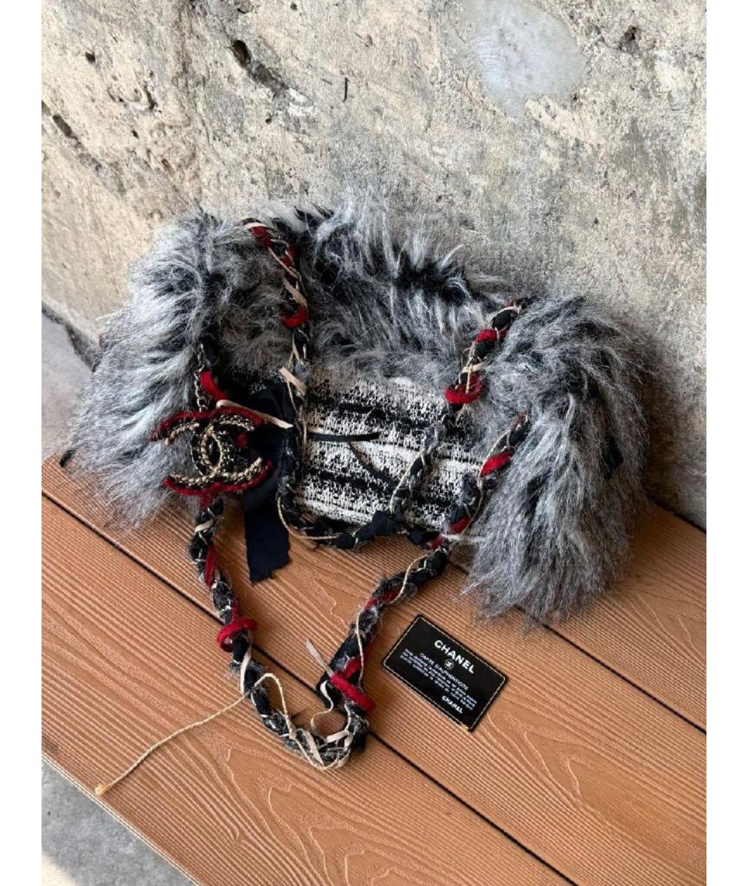 CHANEL Серая твидовая сумка тоут, фото 3