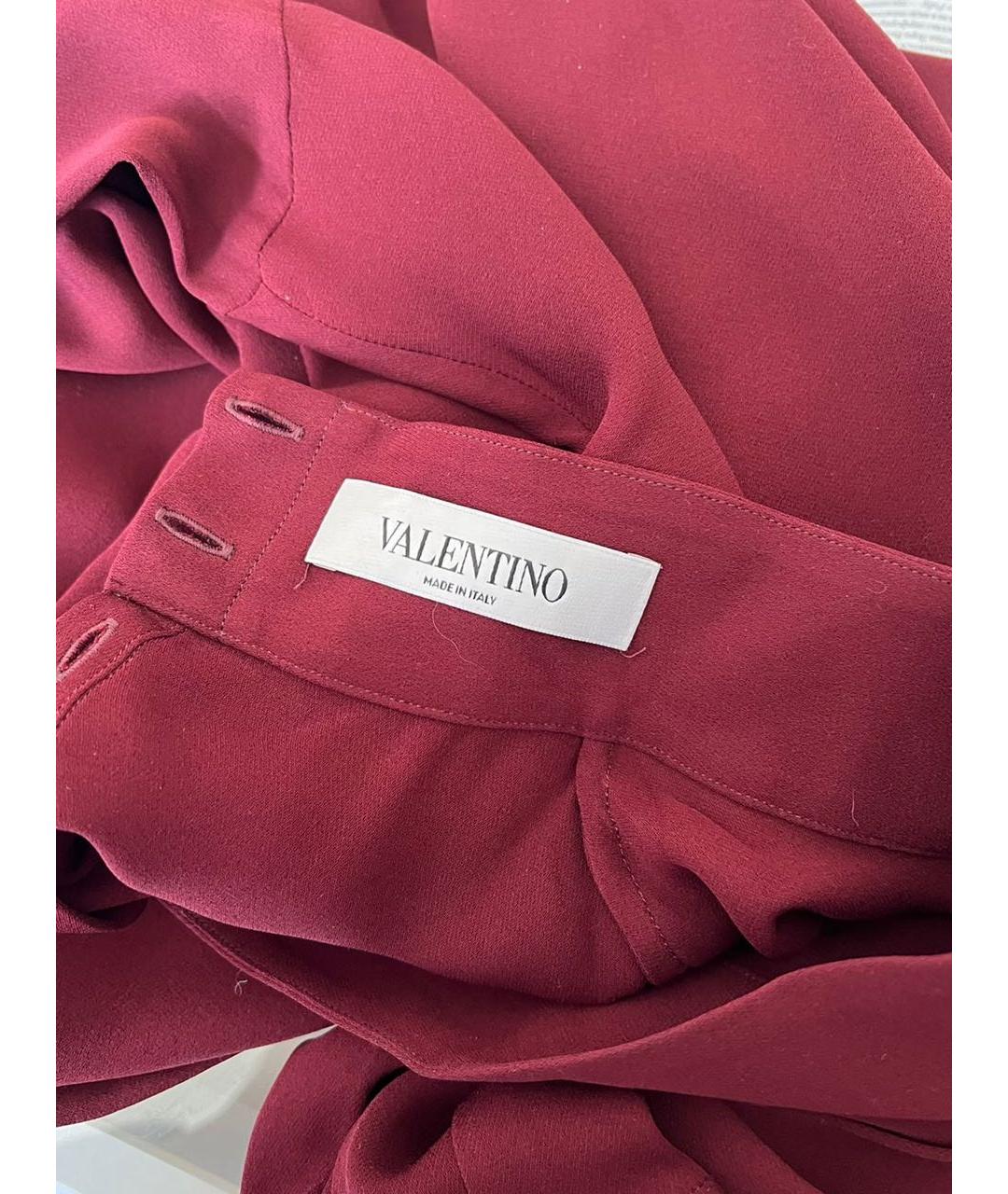 VALENTINO Бордовая шелковая блузы, фото 3