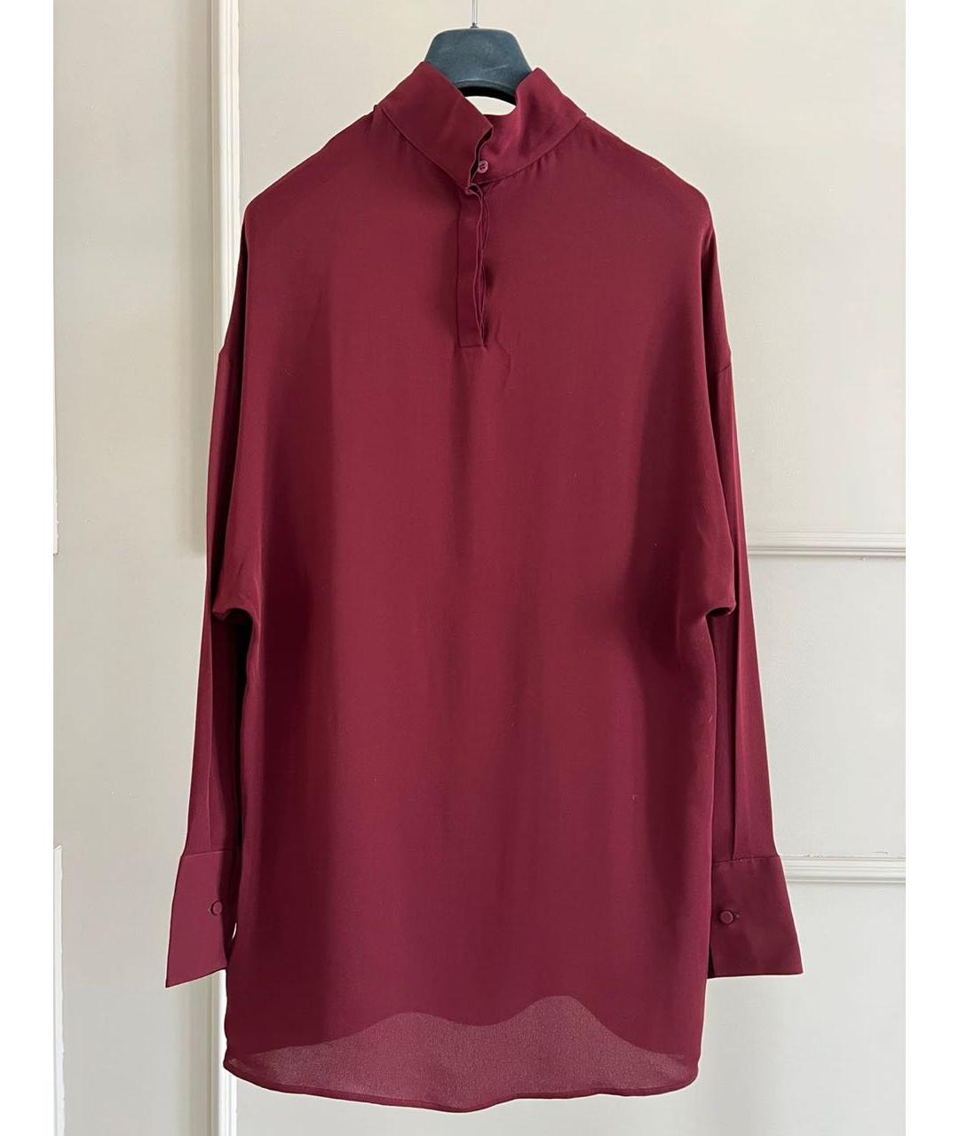 VALENTINO Бордовая шелковая блузы, фото 2