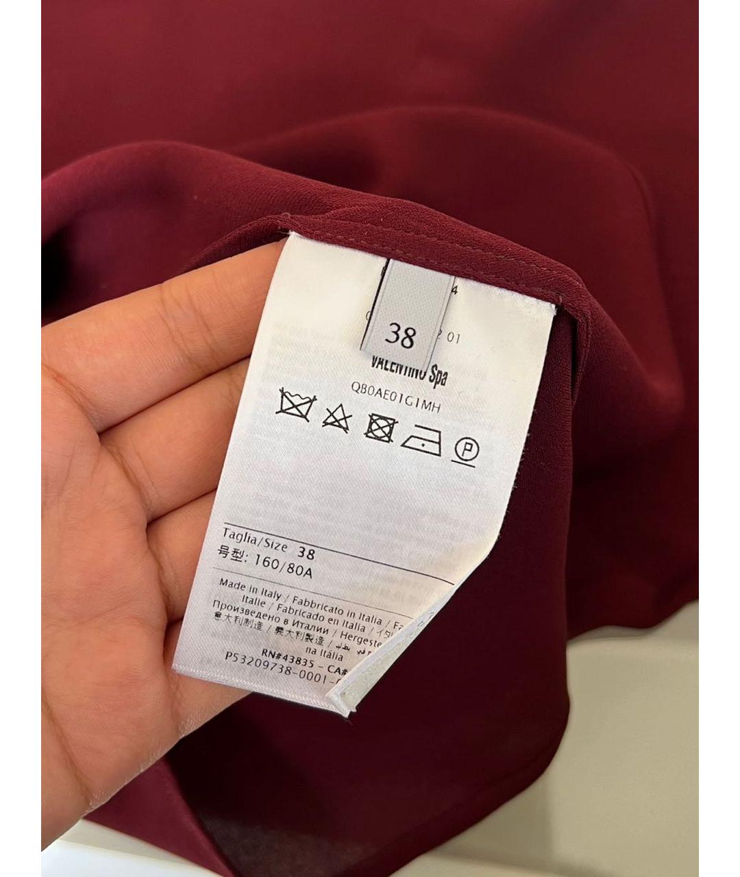 VALENTINO Бордовая шелковая блузы, фото 4