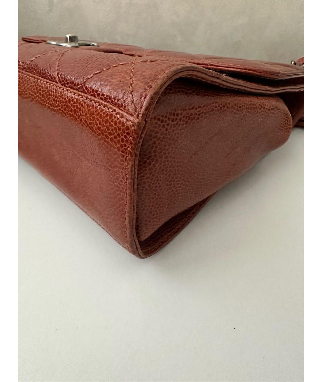 CHANEL Оранжевая кожаная сумка через плечо, фото 5