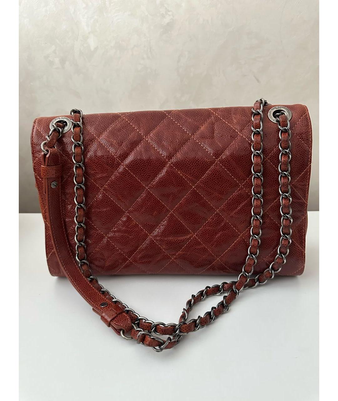 CHANEL Оранжевая кожаная сумка через плечо, фото 2