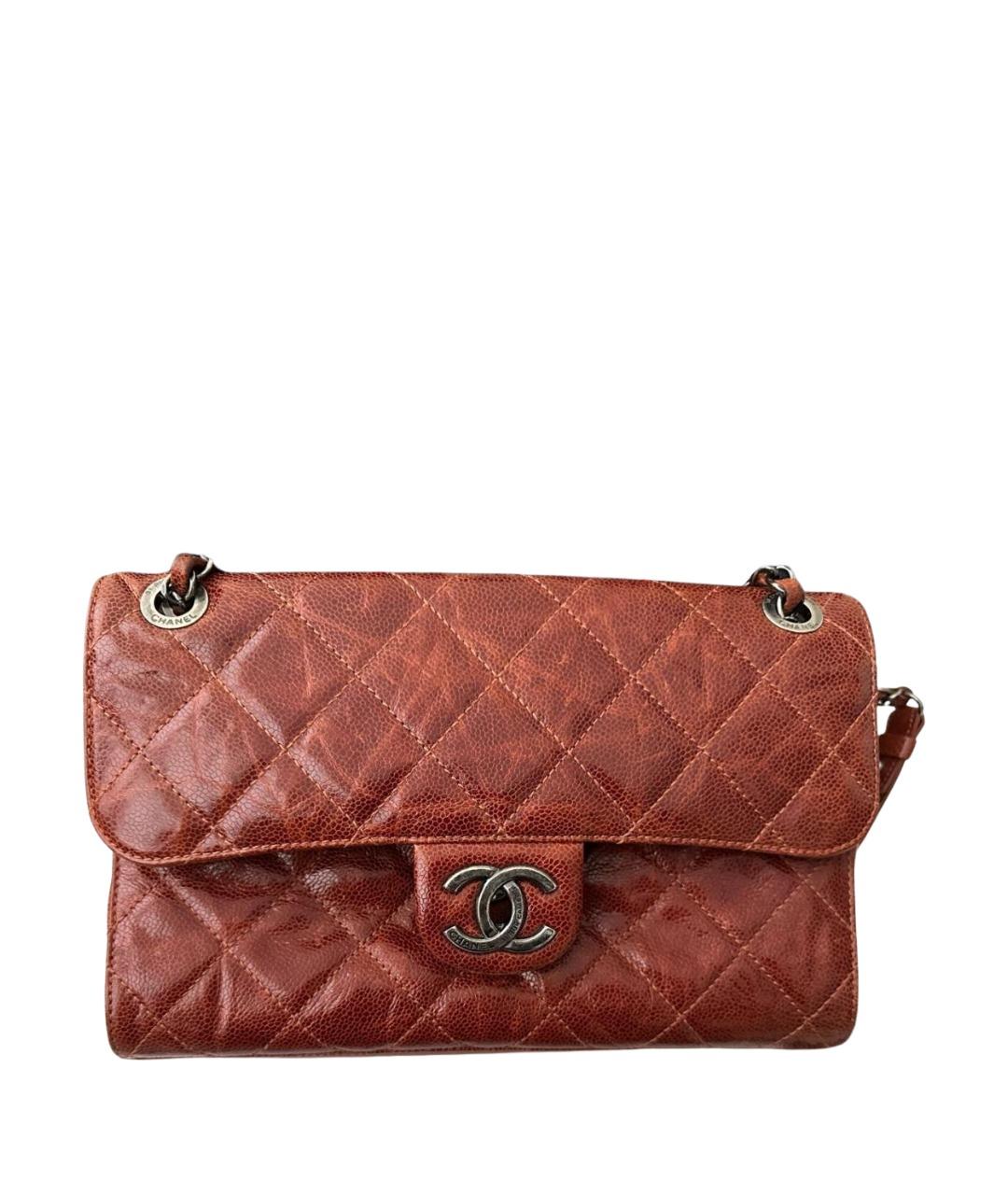 CHANEL Оранжевая кожаная сумка через плечо, фото 1