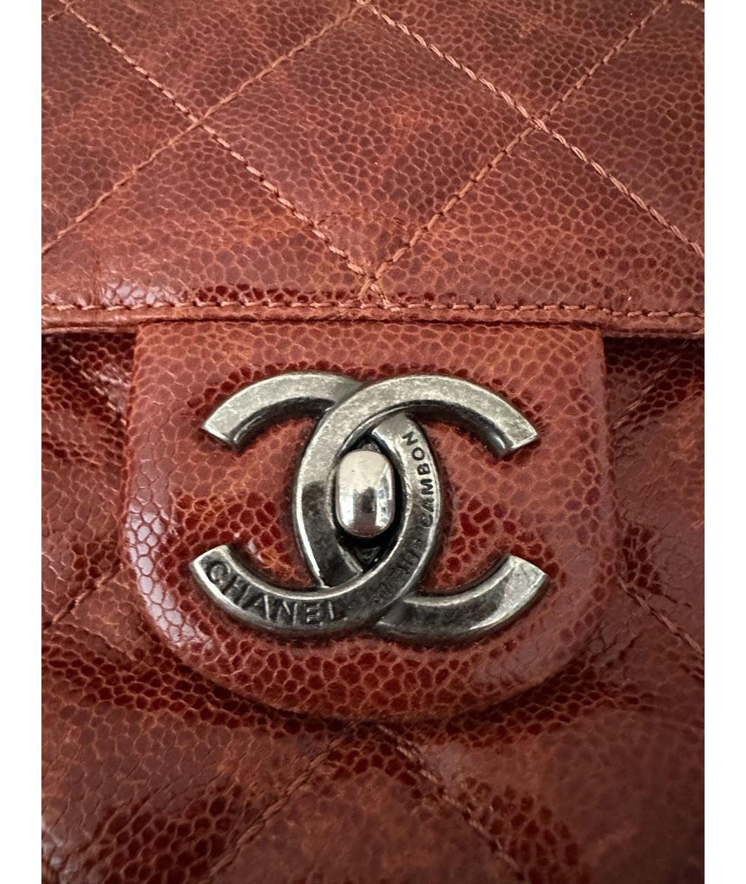 CHANEL Оранжевая кожаная сумка через плечо, фото 3