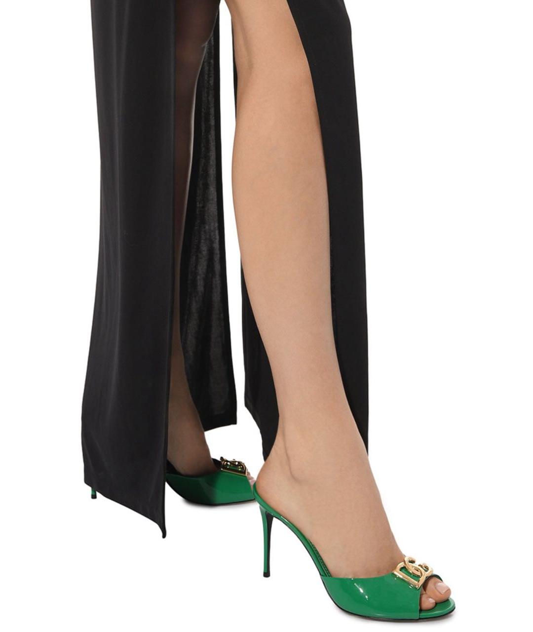 DOLCE&GABBANA Зеленые мюли из лакированной кожи, фото 2