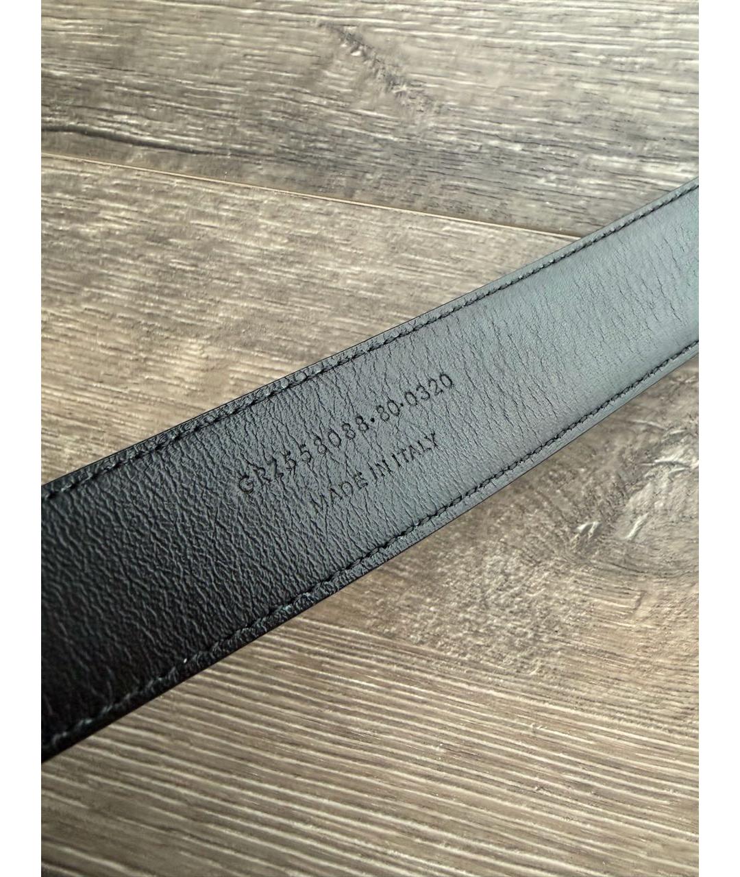 SAINT LAURENT Черный кожаный ремень, фото 3