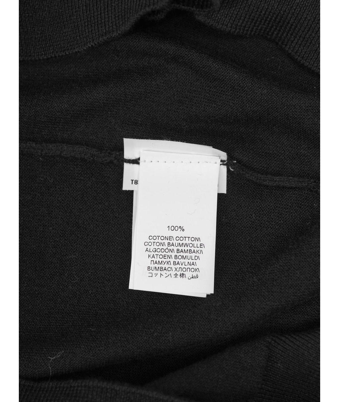 BRUNELLO CUCINELLI Черное хлопковое поло с коротким рукавом, фото 8