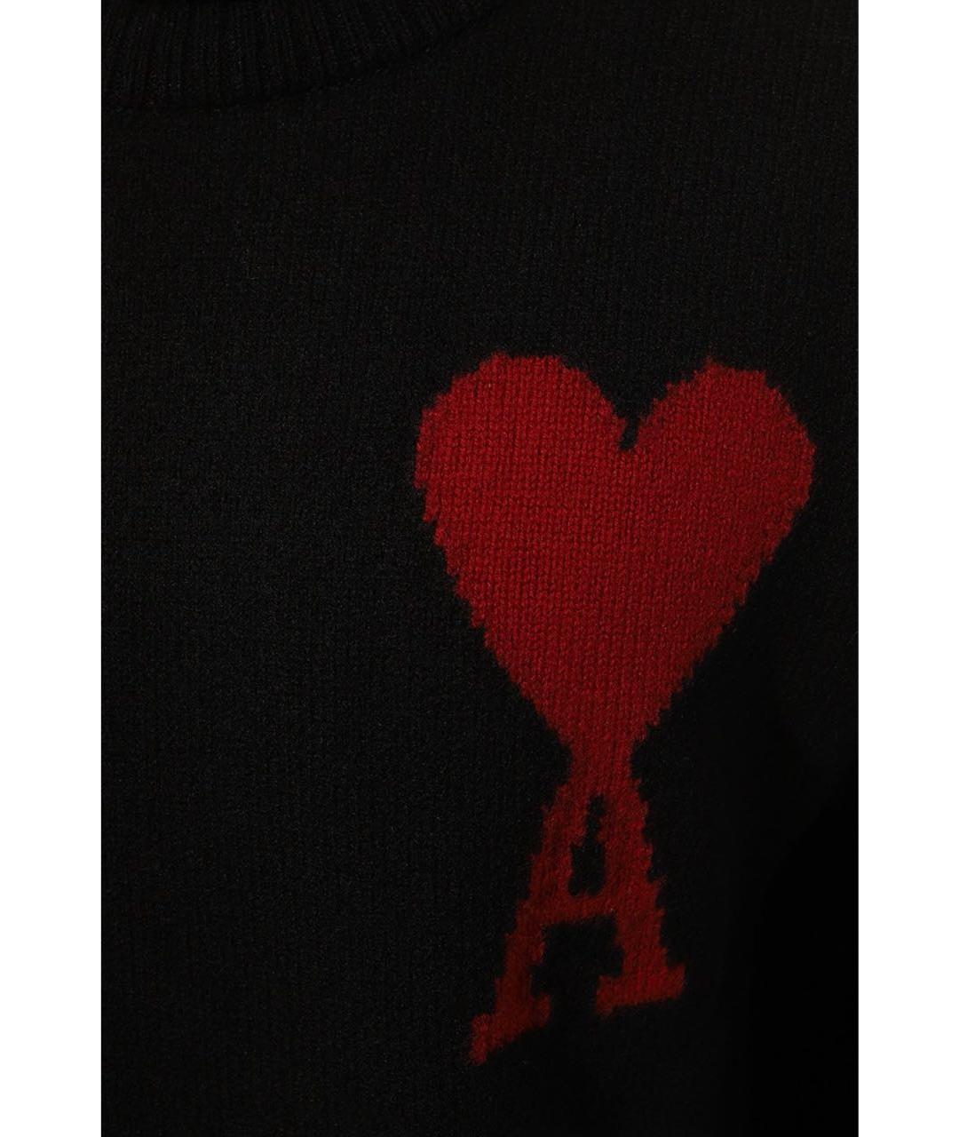 Ami Paris Черный шерстяной джемпер / свитер, фото 3