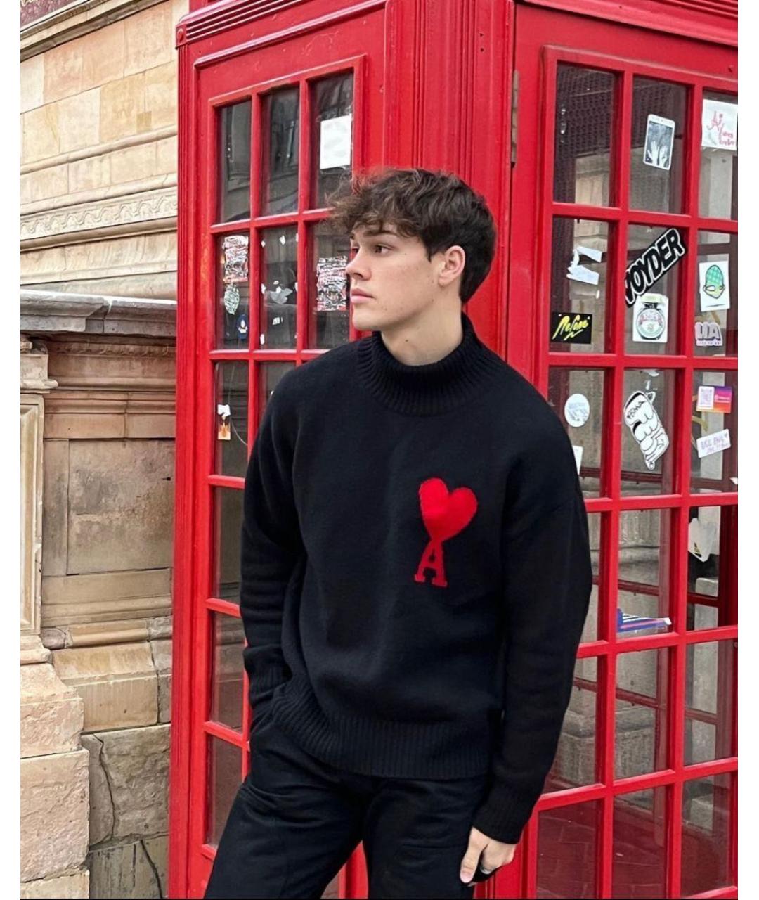 Ami Paris Черный шерстяной джемпер / свитер, фото 7