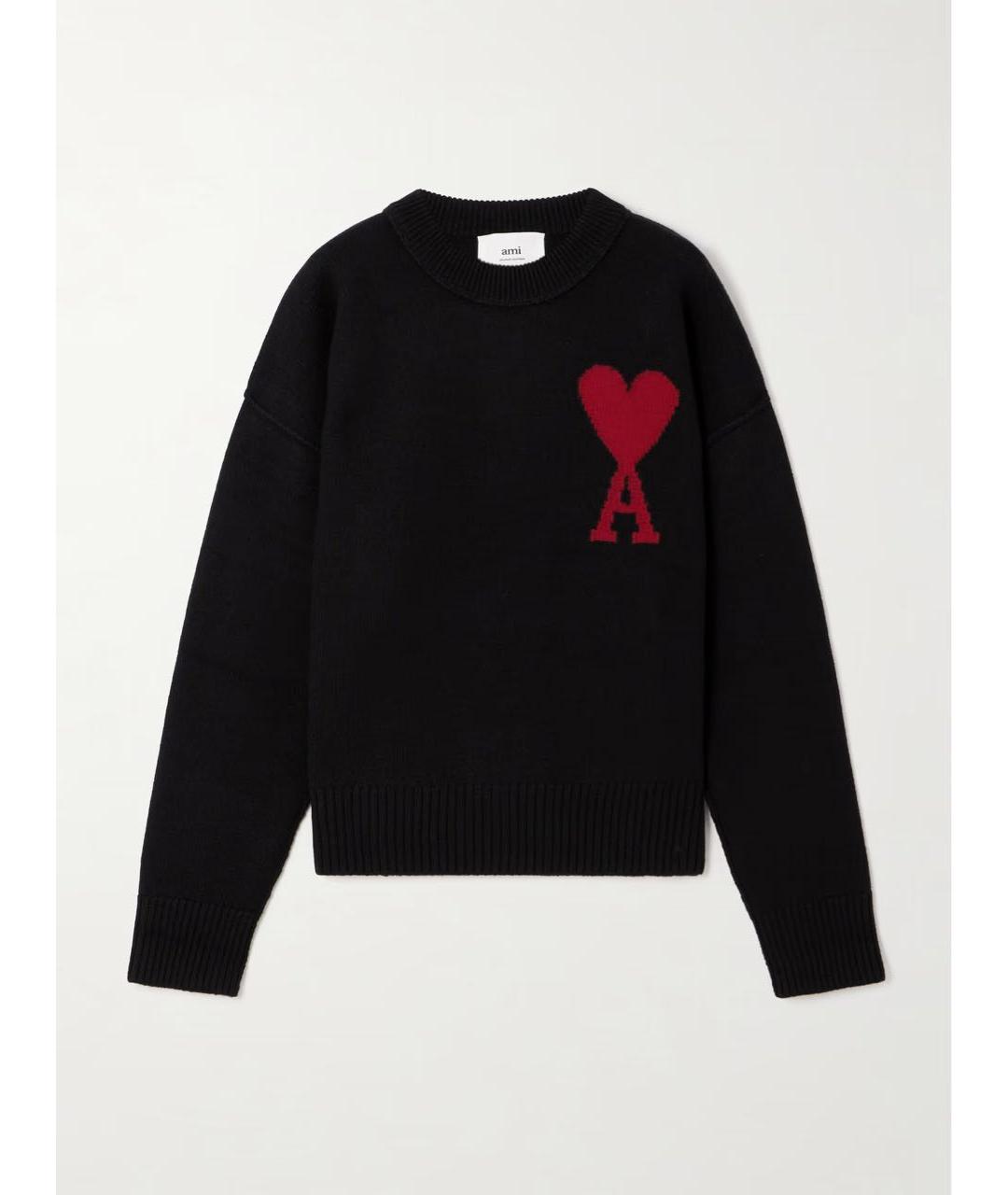 Ami Paris Черный шерстяной джемпер / свитер, фото 8