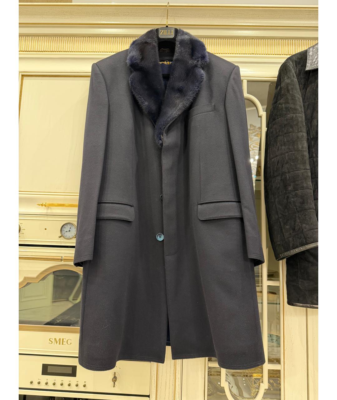 ZILLI Темно-синее кашемировое пальто, фото 5