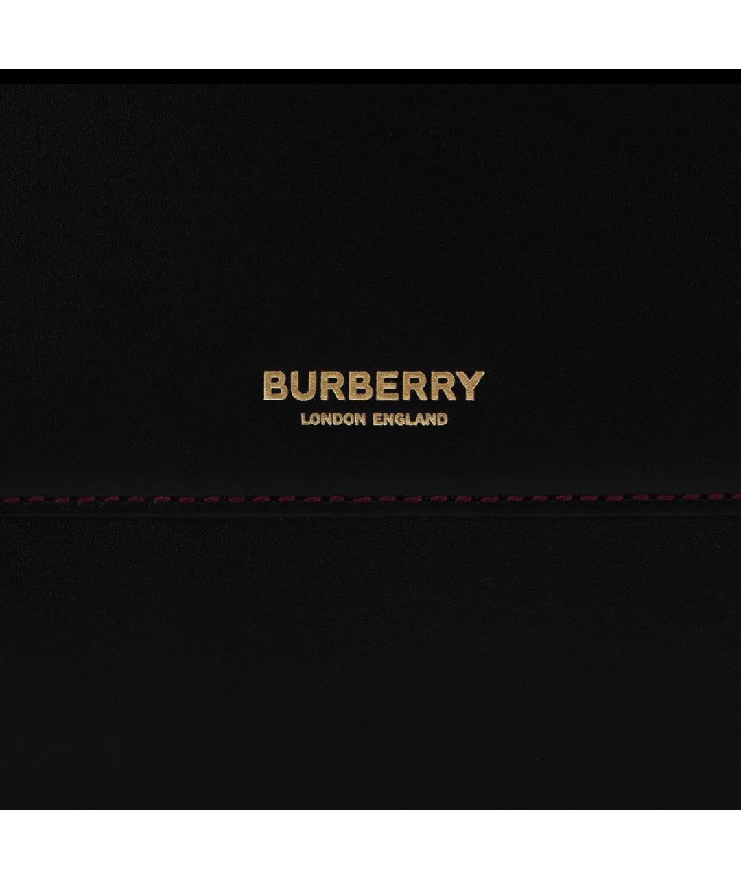 BURBERRY Черная кожаная сумка через плечо, фото 5