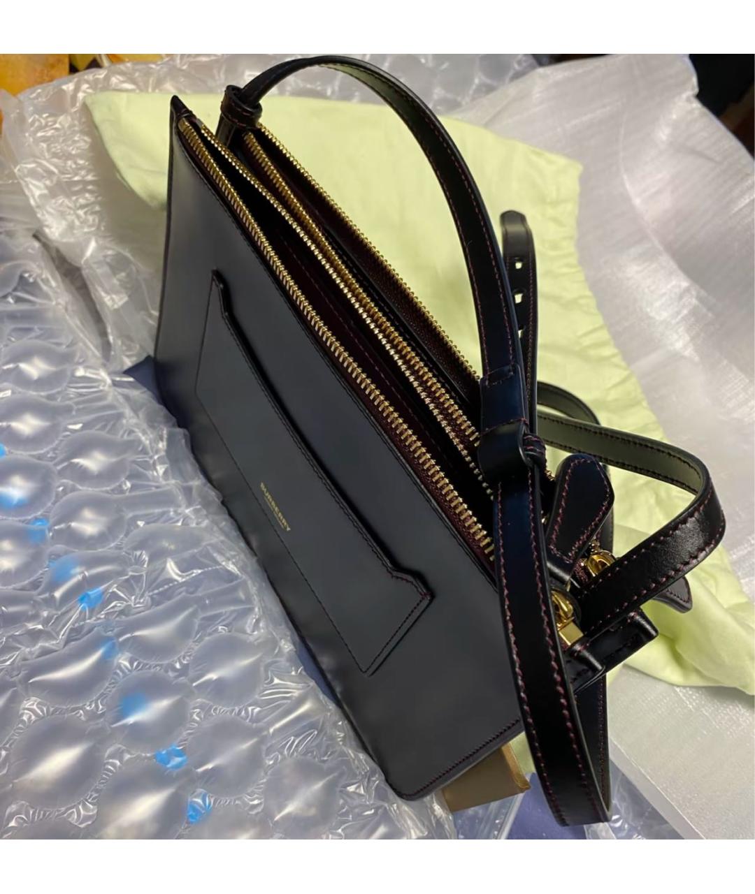 BURBERRY Черная кожаная сумка через плечо, фото 7