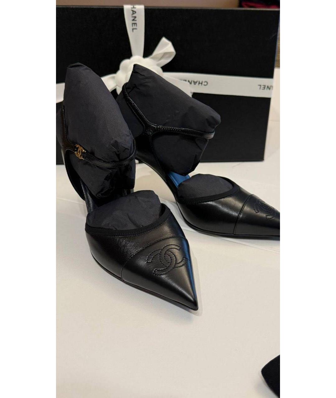CHANEL Черные кожаные туфли, фото 3