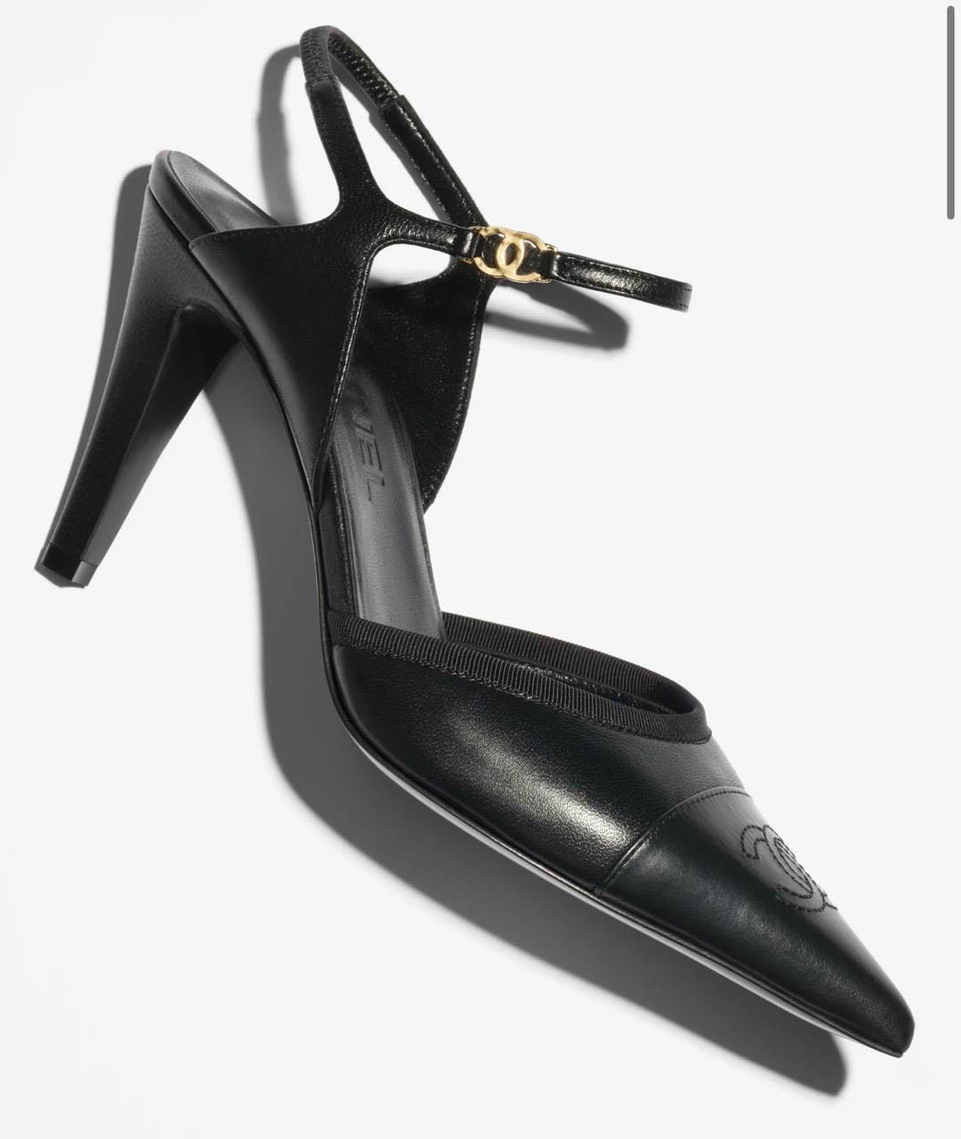 CHANEL Черные кожаные туфли, фото 5