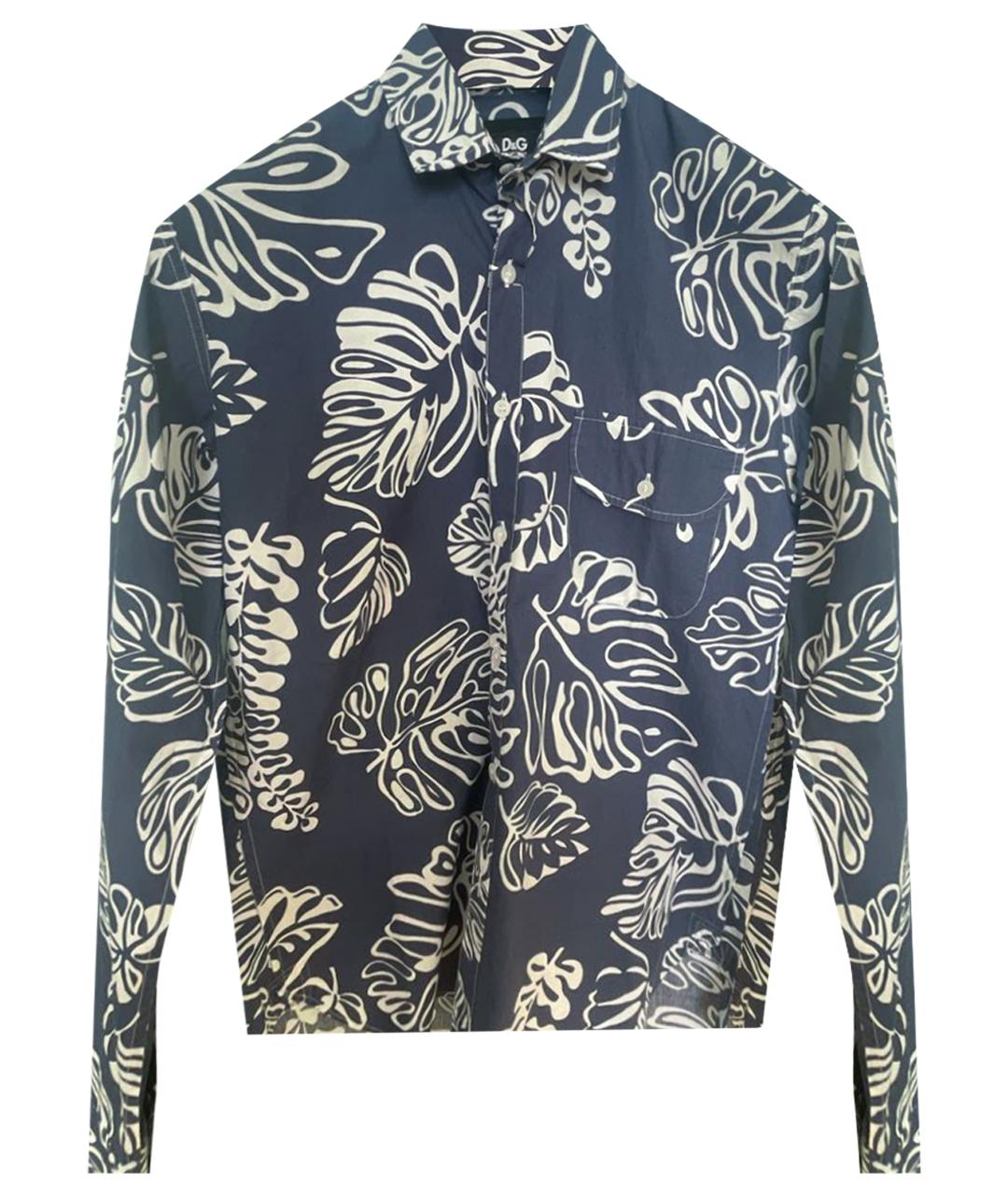 DOLCE&GABBANA Синяя хлопковая кэжуал рубашка, фото 1