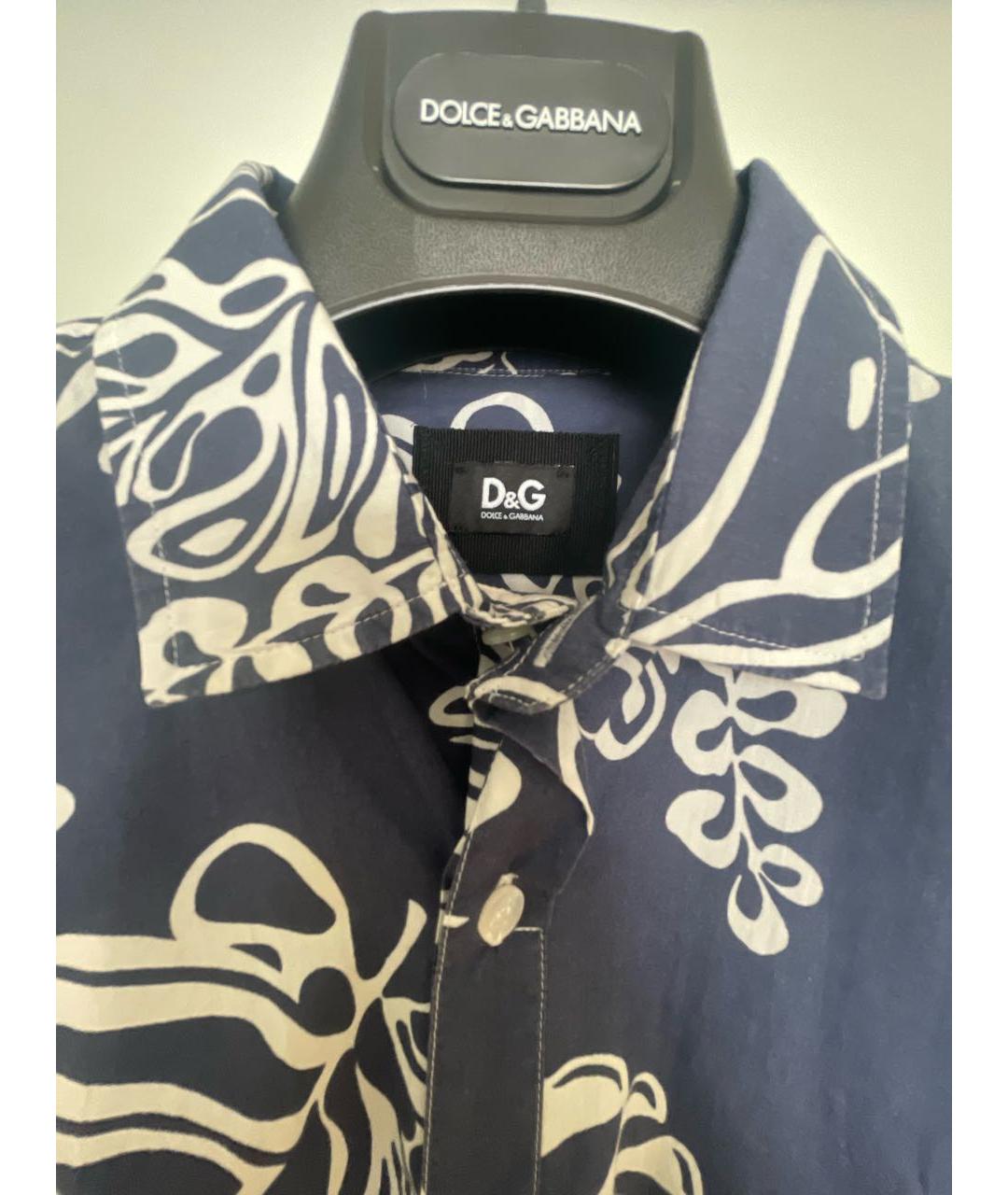 DOLCE&GABBANA Синяя хлопковая кэжуал рубашка, фото 3