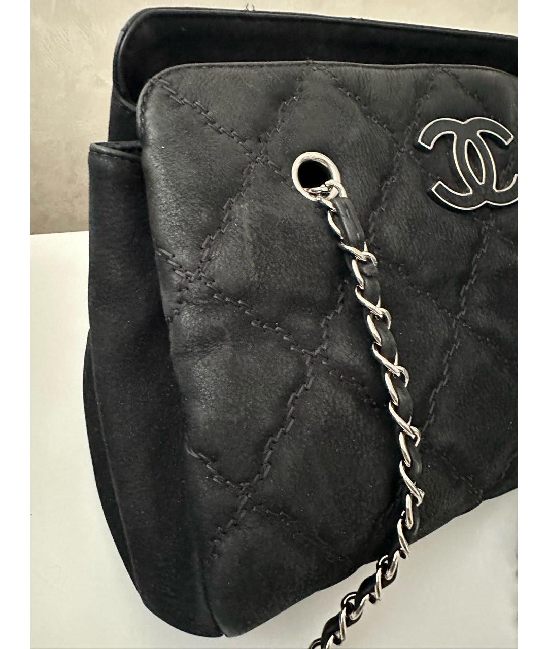 CHANEL Черная замшевая сумка тоут, фото 3