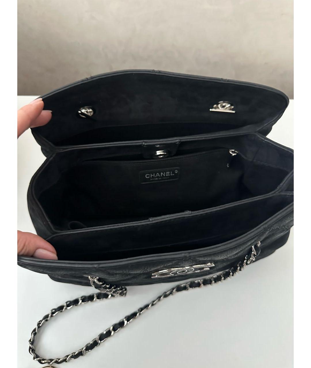 CHANEL Черная замшевая сумка тоут, фото 4