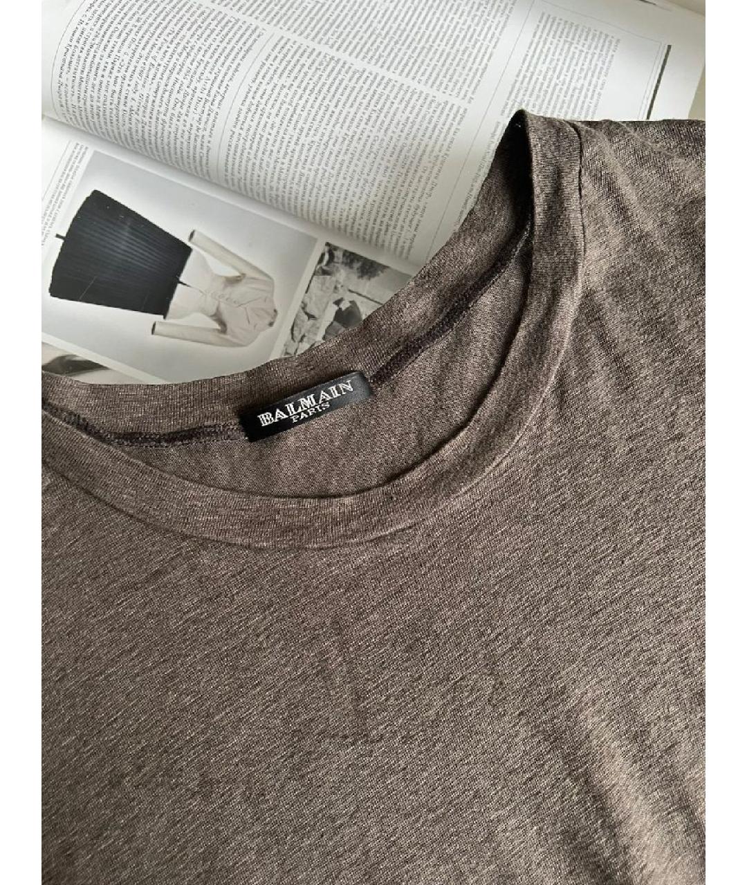 BALMAIN Антрацитовая футболка, фото 4