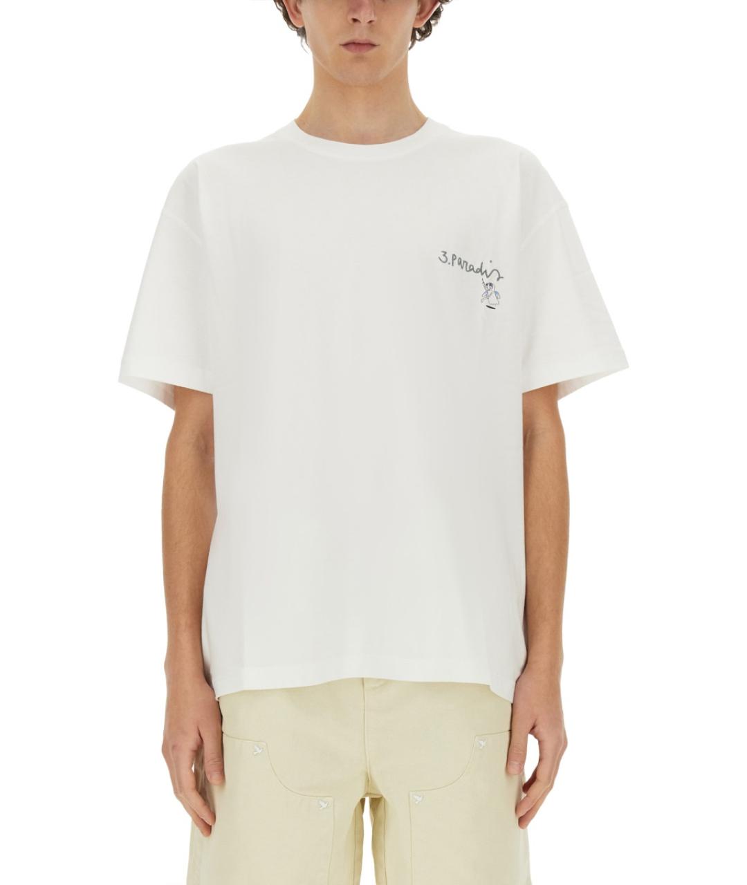 3.PARADIS Белая хлопковая футболка, фото 5
