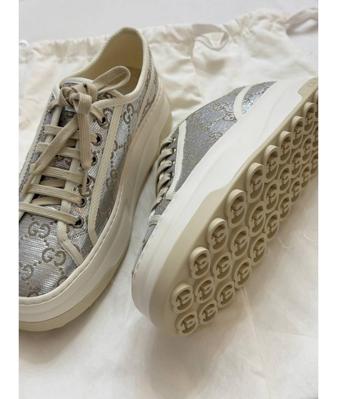 GUCCI Серебряные кроссовки, фото 3