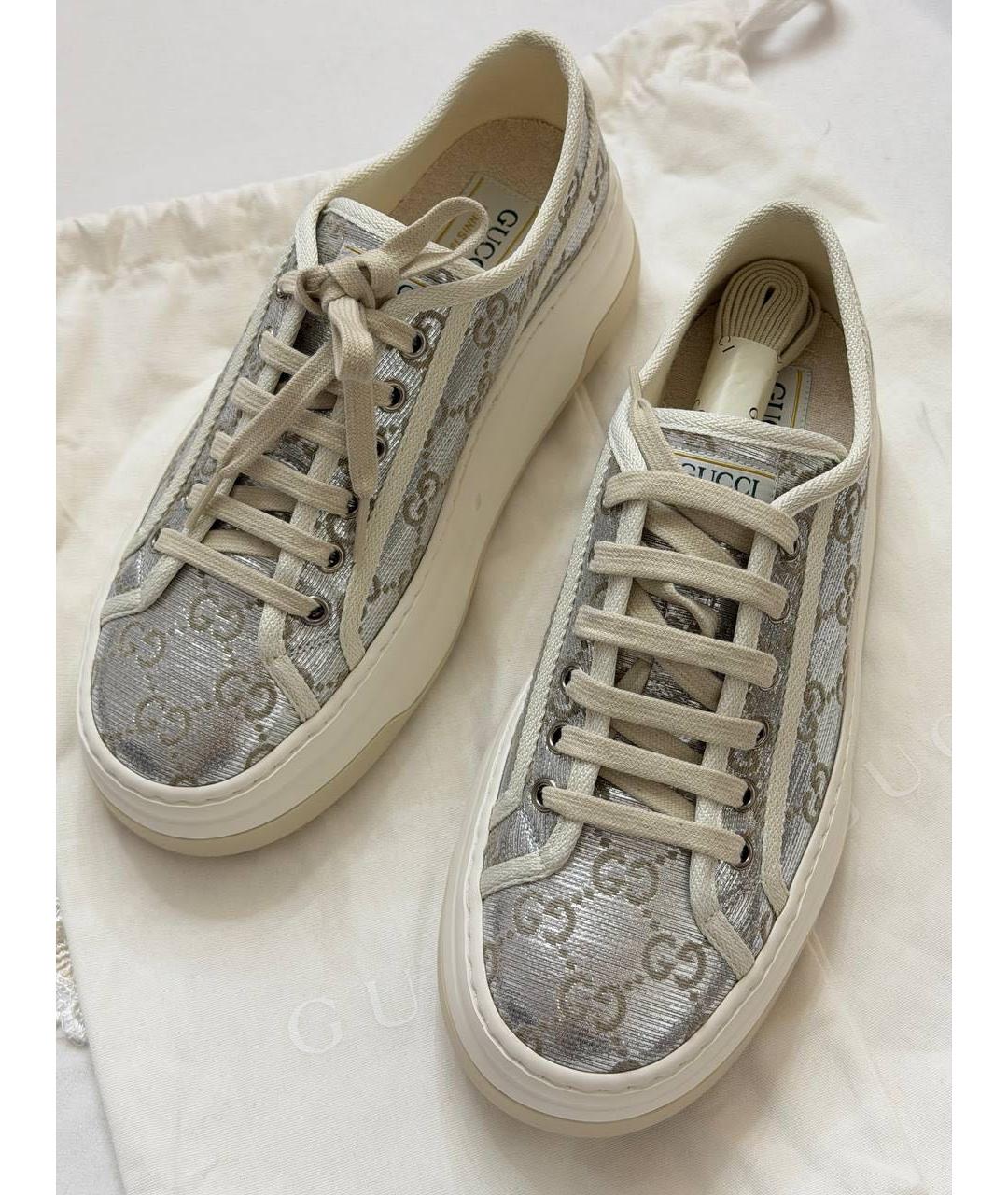GUCCI Серебряные кроссовки, фото 2