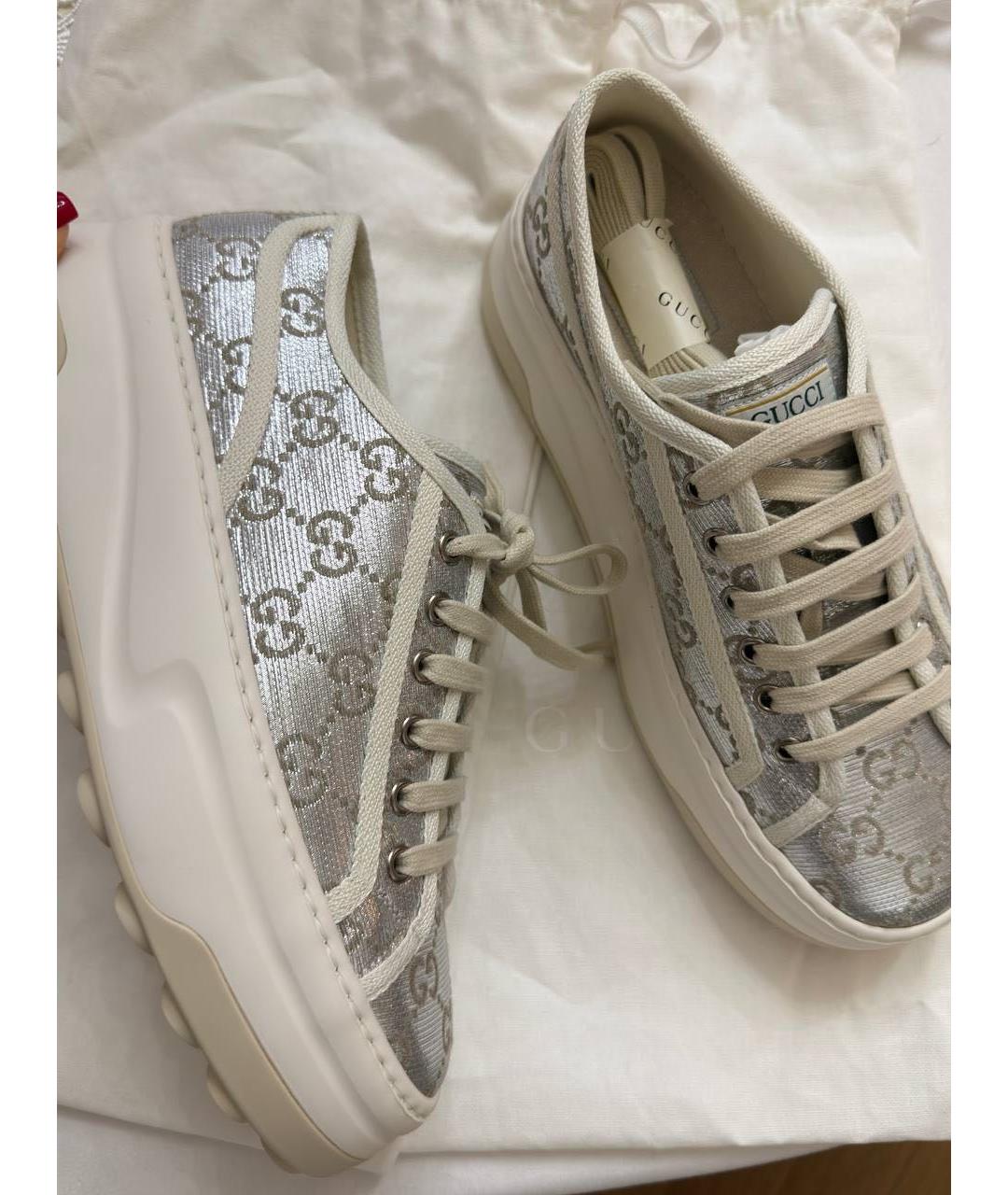 GUCCI Серебряные кроссовки, фото 5