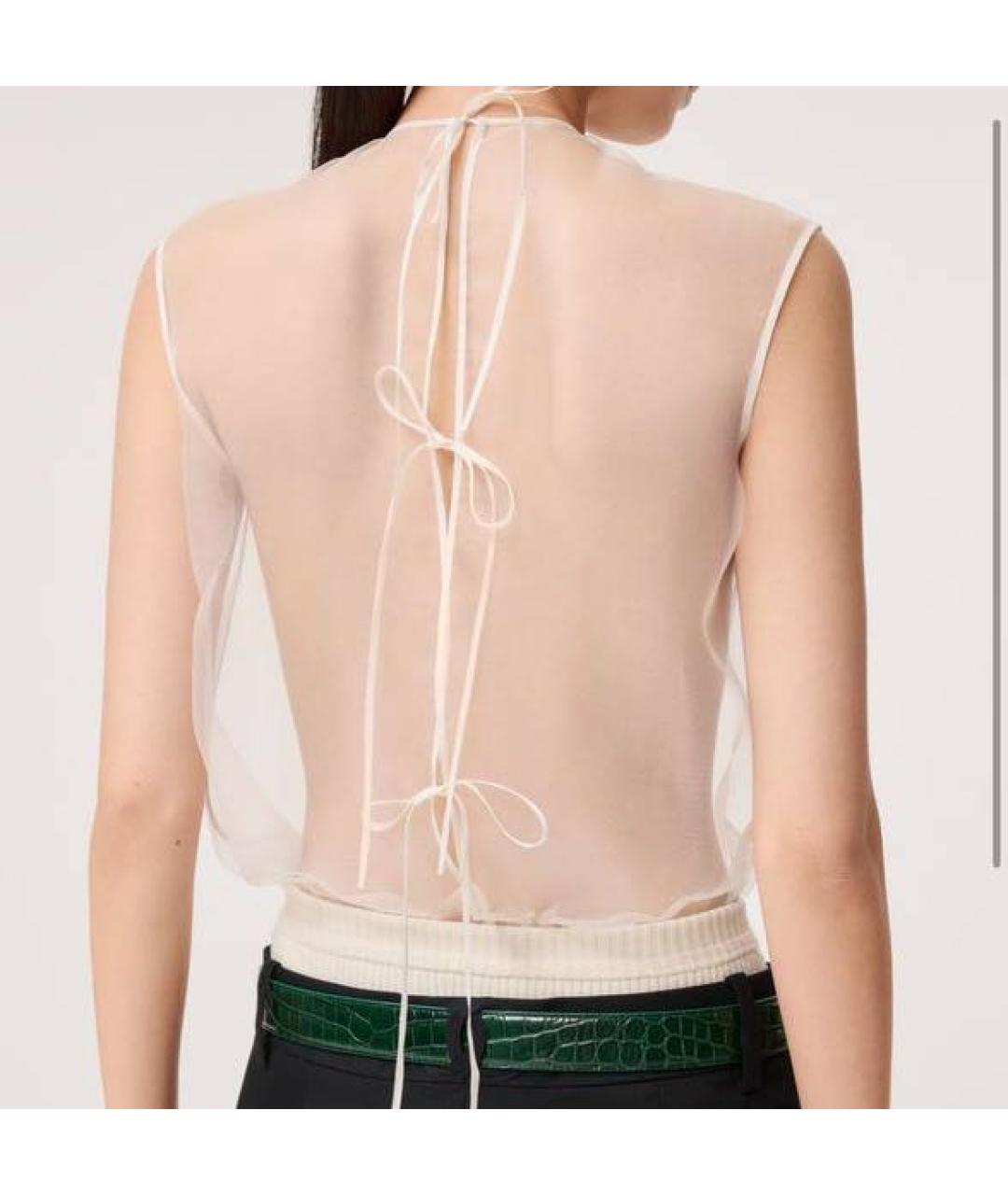 CHANEL Бежевая шелковая майка, фото 2