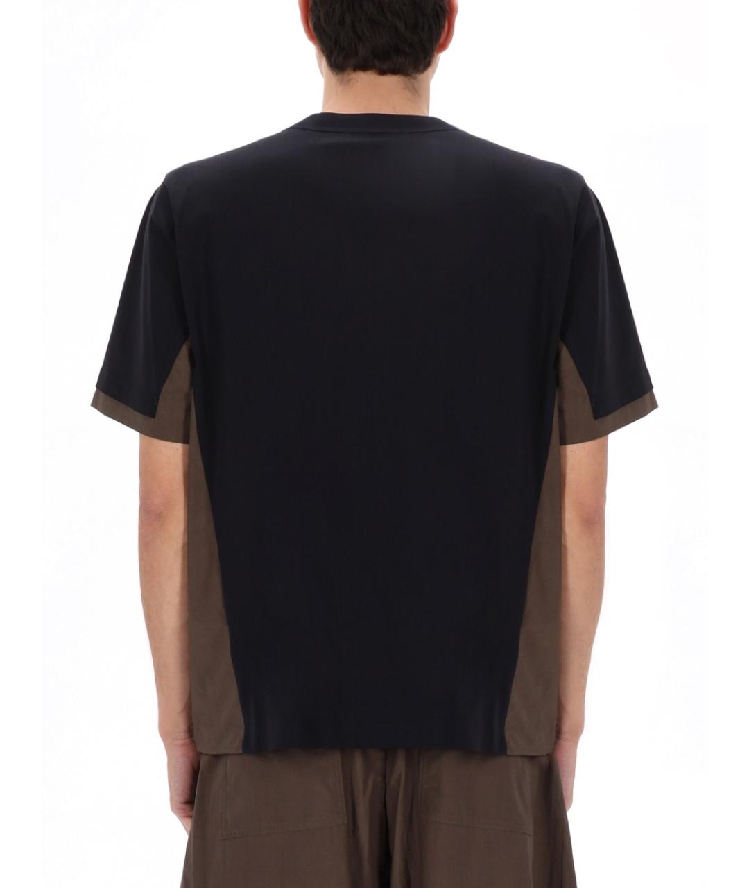 SACAI Темно-синяя хлопковая футболка, фото 4